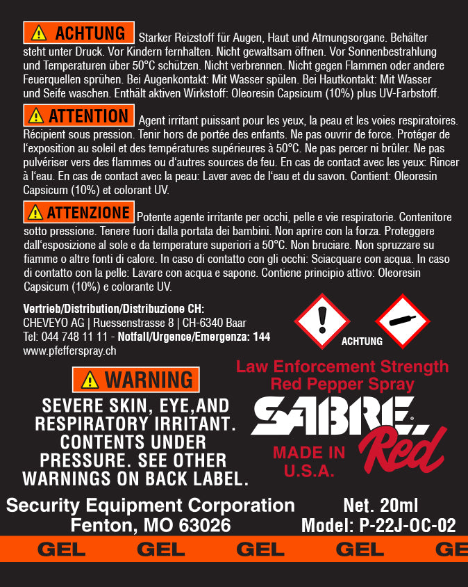 Pfefferspray RUNNER GEL, black