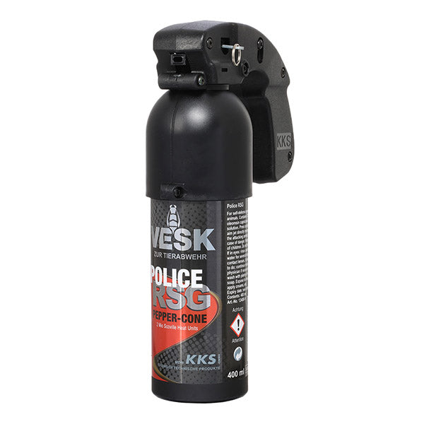 VESK - RSG POLICE Pfefferspray - Breitstrahl - 400ml, inkl. Diebstahlsicherung