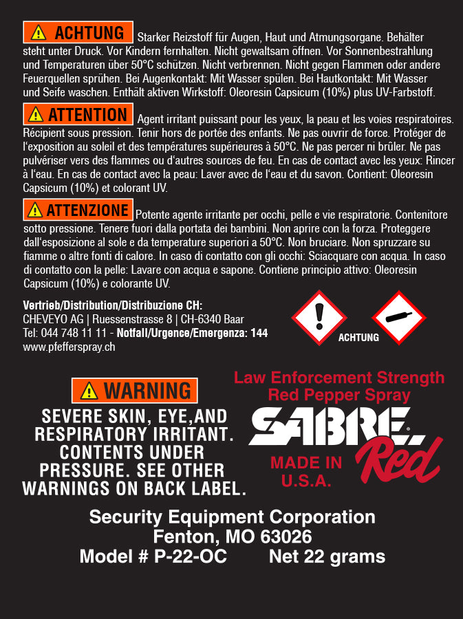 Pfefferspray RSG MK-20 STREAM mit Gürtelclip, Strahl, 30ml